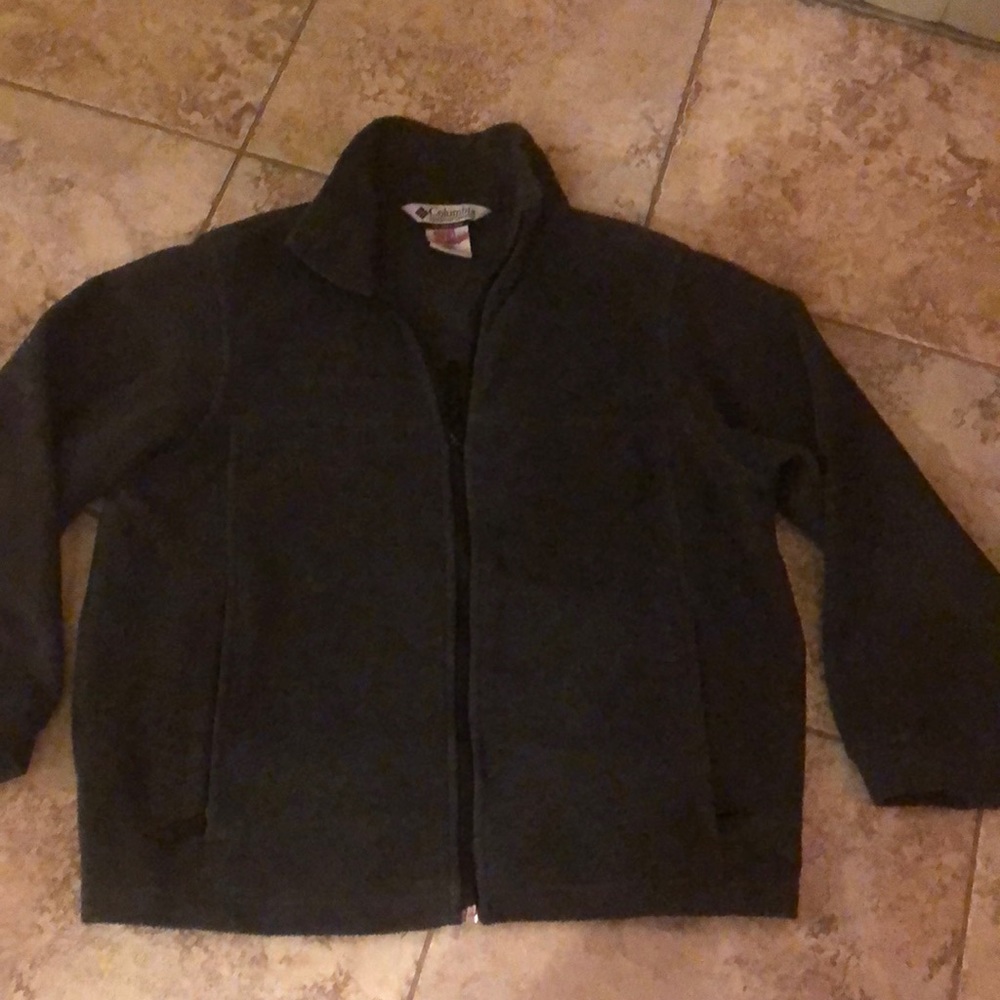 Columbia boys 10-12 grey fleece jacket/sweater